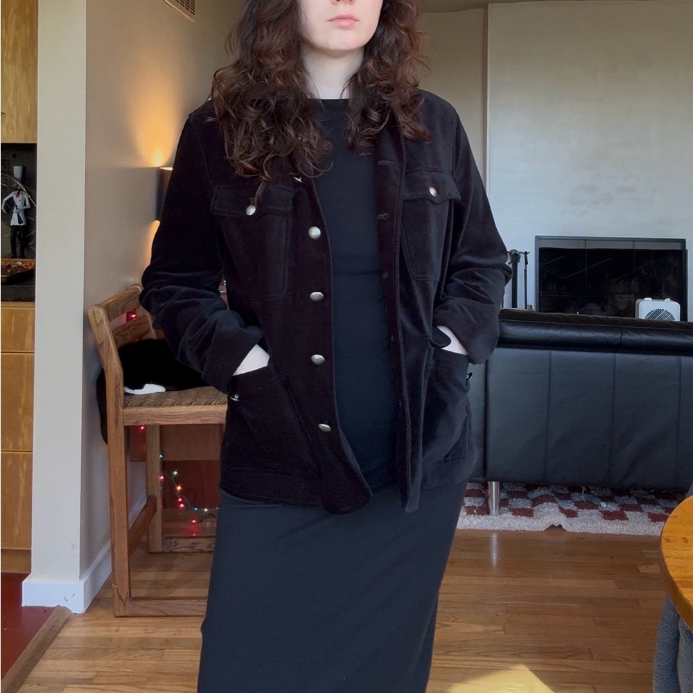 100% Cotton Vintage Black Velvet Jacket